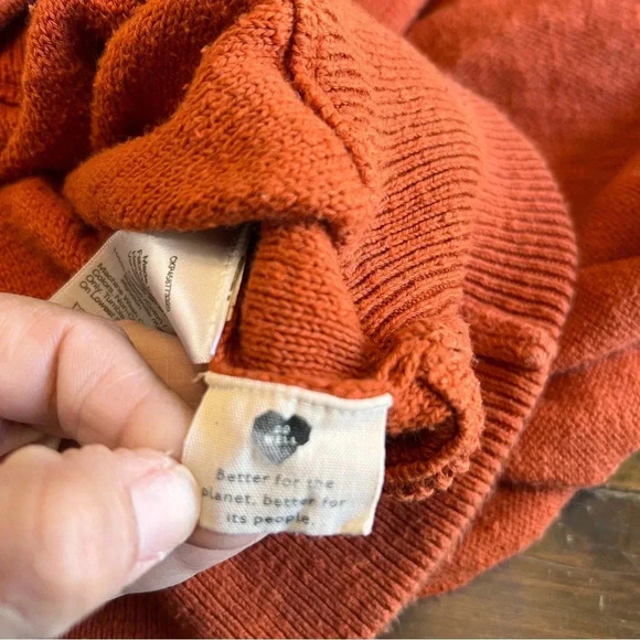 Madewell Clairview Hoodie Sweater Crop Sporty Short Textured Vintage Orange XXS - Picture 14 of 14